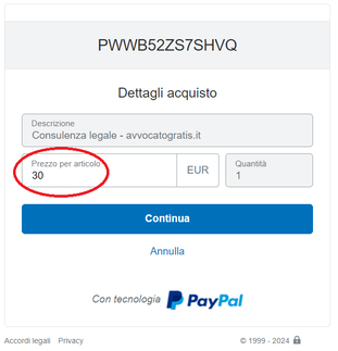 scheda dettagli acquisto